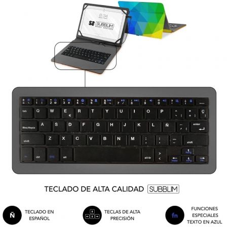 Subblim KEYTAB USB 11 pulgadas Funda con Teclado Triángulos